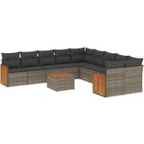  The Living Store Vrtna sedežna garnitura 11-delna z blazinami siv poli ratan - Vrtna Sedežna Garniture, (21460609) | Shoptok.si