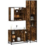Maison Chic Kopalniški sestavi - Kopalniška garnitura 3-delna dimljeni hrast inženirski les, (21787999) | Shoptok.si