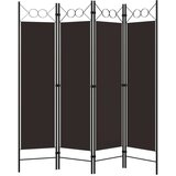 vidaXL Paravan 4-delni rjav 160x180 cm | Shoptok.si