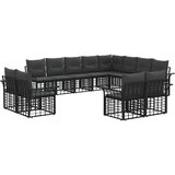  Set vanjskih sofa s jastukom 12 pcs Crna i tamno siva Poliester | shoptok.hr