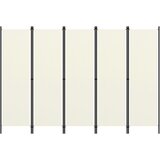 vidaXL Sobna pregrada s 5 panela krem-bijela 250 x 180 cm Cijene