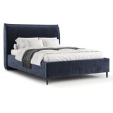 Maison de Rêve Tamno plavi tapecirani bračni krevet s prostorom za odlaganje s podnicom 160x200 cm Shell – | shoptok.hr