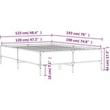  Okvir za krevet boja hrasta 120x190cm konstruirano drvo i metal | shoptok.hr