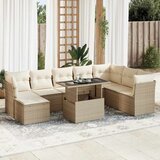 vidaXL 9-dijelni set vrtnih sofa s jastucima bež od poliratana | shoptok.hr