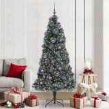 vidaXL Umjetna božićna jelka s lampicama i setom kuglica Zelena 210 cm | shoptok.hr