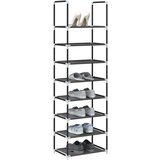  Stalak za cipele 8 nivoa crni 44x28x145 cm netkana tkanina | shoptok.hr