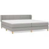 Krevet s oprugama i madracem svjetlosivi 200 x 200cm od tkanine | Eponuda.com