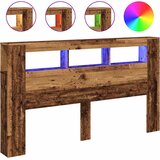  LED uzglavlje boja drva 180x18,5x103,5 cm konstruirano drvo | shoptok.hr