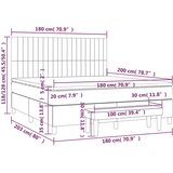 vidaXL Box spring postelja z vzmetnico temno siva 180x200 cm blago | Shoptok.si