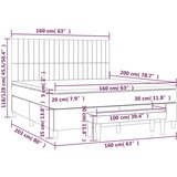  Krevet s oprugama i madracem svjetlosivi 160x200 cm baršunasti | shoptok.hr