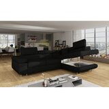 ELTAP Črna raztegljiva/s prostorom za shranjevanje kotna sedežna garnitura (desni kot/v obliki črke L) Anton – | Shoptok.si