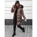 DStreet Kurtka damska ULTRAWAY pikowana z kapturem kawowa | Shoptok.si