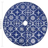 vidaXL Luksuzna podloga za božićno drvce s čarapom plava 90 cm tkanina | shoptok.hr