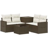  Set sofe 6 kom. Smeđa i krem bijela Poli Rattan i čelik | shoptok.hr