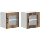  Zidni stakleni ormarić Lucca 2 pcs Staro drvo 40 x 31 x 40 cm | shoptok.hr
