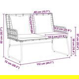 vidaXL Vrtni set za objed 3 pcs Crna, Antracit 113 x 69 x 83 cm | shoptok.hr