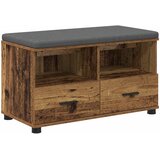 Klupa za hodnik s jastukom s policom Staro drvo 80 x 38 x 46 cm | shoptok.hr