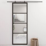 vidaXL Klizna vrata od aluminija i ESG stakla 76 x 205 cm crna Cijene