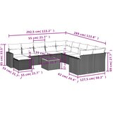  12-dijelni set vrtnih sofa od poliratana s jastucima crni | shoptok.hr
