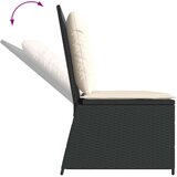 vidaXL Vrtna klupa s jastukom Crna Poli ratan | shoptok.hr
