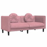  3-dijelni set sofa s jastucima ružičasti baršunasti | shoptok.hr