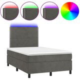 Maison Chic Box spring postelja - Vzmetna postelja z vzmetnico LED temno siva 120x200 cm žamet SL9472, (21903935) | Shoptok.si