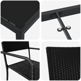  Vrtni set za objed 3 kom. Crna poliratan | shoptok.hr