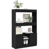  Visoka komoda crna 92 x 33 x 140 cm od konstruiranog drva | shoptok.hr