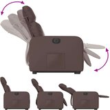 vidaXL Električna naslonjač na podizanje od umjetne kože smeđi | shoptok.hr