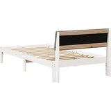  Okvir kreveta s uzglavljem Bijela i svijetlosiva 100 x 200 cm | shoptok.hr