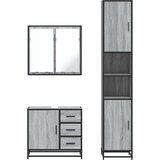 vidaXL 3-dijelni set kupaonskog namještaja siva boja hrasta drveni | shoptok.hr