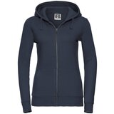RUSSELL Navy blue women's sweatshirt with hood and zipper Authentic Cene