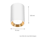 SPOT svetiljka CHLOE 1xGU10/35W/230V, okrugla, bela/zlatna | Eponuda.com