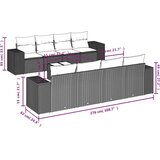 vidaXL 9-dijelni set vrtnih sofa s jastucima poliratan smeđi | shoptok.hr