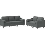  2-dijelni set sofa s jastucima tamnosivi od tkanine | shoptok.hr