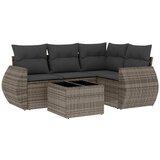 Maison Chic Seti vrtnega pohištva - Vrtna garnitura - Vrtni pohištvo set 5-delna z blazinami siv poli ratan, (21814126) | Shoptok.si