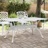 vidaXL Vrtna miza bela 150x90x72 cm liti aluminij Cene