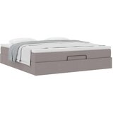 vidaXL Otomanski posteljni okvir z vzmetnico taupe 160x200 cm blago | Shoptok.si