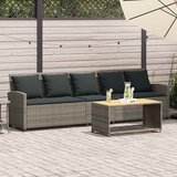 Maison Chic Vrtni kavč - Zunanji kavč z blazinami 5-sedežni siv poli ratan, (22043744) | Shoptok.si