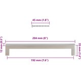  Ručke za ormarić 5 kom srebrne 192 mm od nehrđajućeg čelika | shoptok.hr