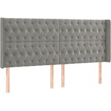  LED uzglavlje svjetlosivo 203 x 16 x 118/128 cm baršunasto | shoptok.hr