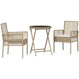 vidaXL 3-delni vrtni bistro set z blazinami bež poliratana, (22015415) Cene