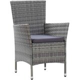  9-dijelni vrtni blagovaonski set od poliratana s jastucima sivi Siva Dužina stola 190 cm | shoptok.hr