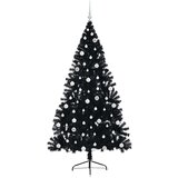 vidaXL Umjetna preddekorirana božićna jelka Črna 210 cm PVC | Shoptok.si