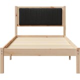  Krevetni okvir s tapiciranim uzglavljem Crna 90 x 200 cm Smeđa | Shoptok.si