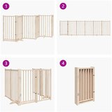 vidaXL Ograda za pse z vrati zložljiva 6 panelov 300cm trden les jelke | Shoptok.si