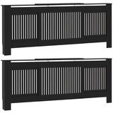 vidaXL Pokrov radiatorja 2 pcs Črna 205x20.5x81.5cm Konstruiran les | Shoptok.si