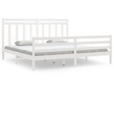 The Living Store Posteljni okvir bel iz trdnega lesa 200x200 cm - Posteljni Okvir, (21529383) | Shoptok.si