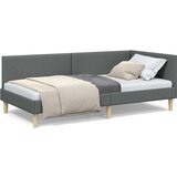vidaXL Kotna postelja Temno siva 80 x 200 cm Tkanina in oblikovan les | Shoptok.si