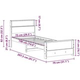  Konstrukcija postelje Voščeno rjava 75 x 190 cm Trdna borovina, (5000069254) | Shoptok.si